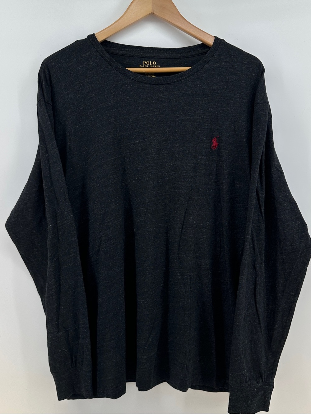 Polo Ralph Lauren Charcoal Heather Long Sleeve Pony Logo T-Shirt Large
